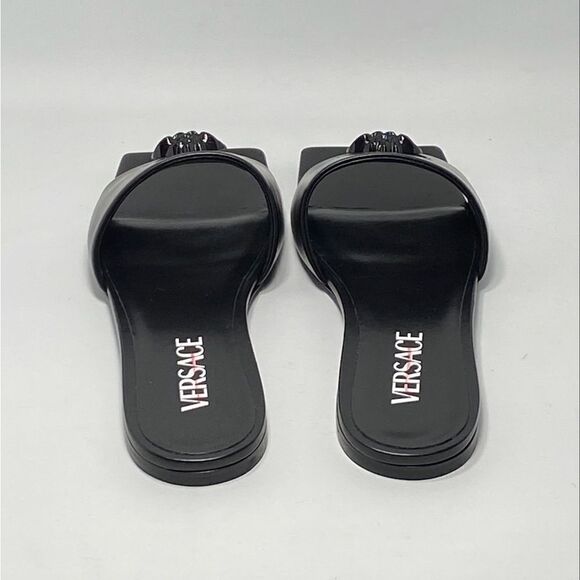 Versace La Medusa Leather Flat Sandals size 37 - Picture 10 of 14